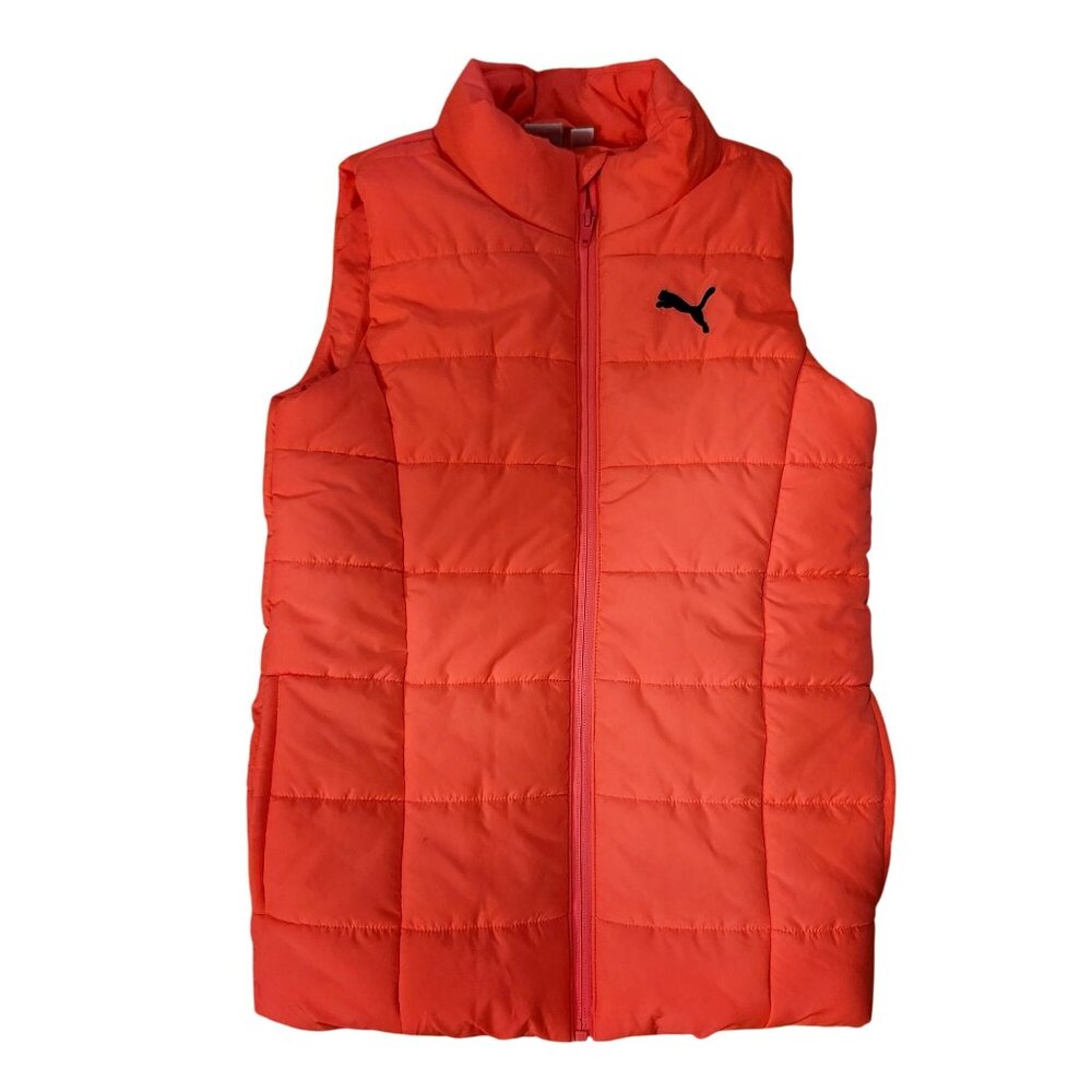 Puma Women’s Medium Quilted Puffer Vest Pink Lightweight Zip Sleeveless Jacket